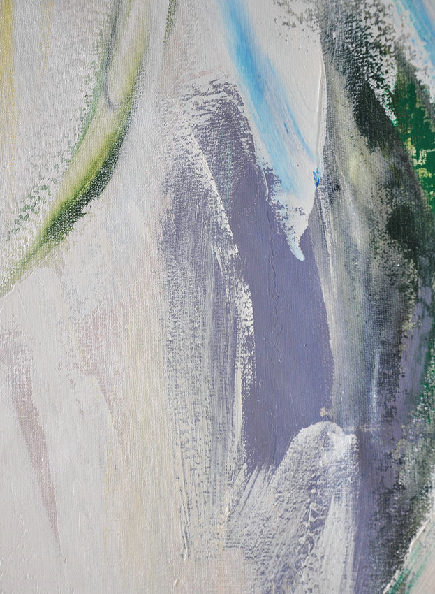 Extra Large Acrylic Painting On Canvas,Palette Knife Contemporary Art Canvas Painting,Canvas Artwork For Living Room,White,Dark Green,Purple,Grey.etc